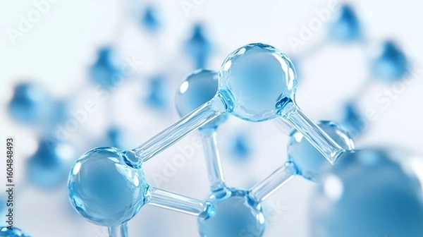 Obraz Abstract blue molecular structure