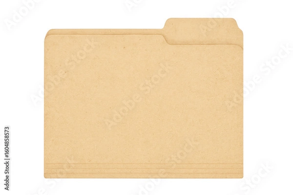 Fototapeta Vintage beige folder isolated on transparent background, providing a simple yet classic organizational tool