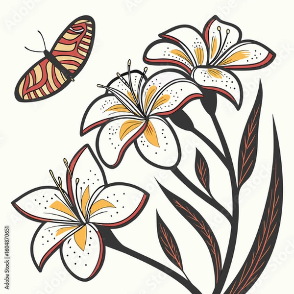 Fototapeta vector illustration of a flower