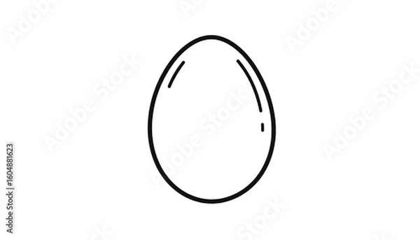 Obraz Simple black outline egg