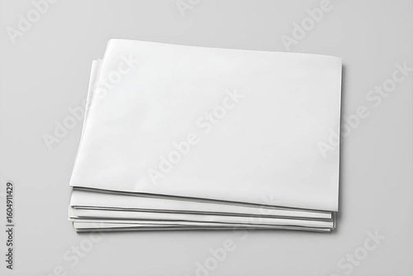Fototapeta Stack of Blank White Newspapers Mockup
