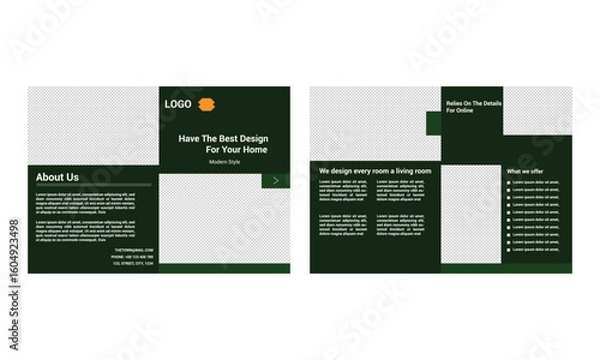 Fototapeta Brochure design with line shapes, corporate business template A4.