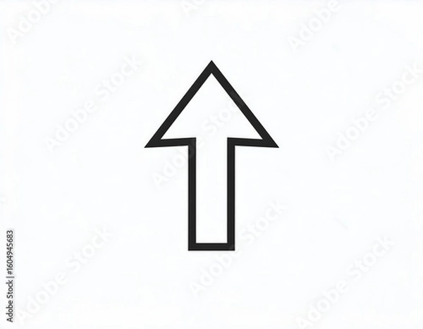 Obraz Simple black upward arrow on white background