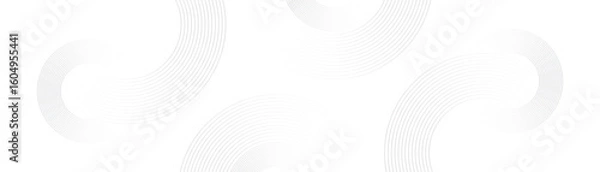 Obraz Minimal White Background with Light Grey Circular Line Pattern