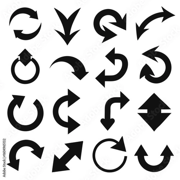 Fototapeta A set of arrows collection with flat design