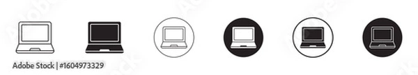 Fototapeta Simple laptop icons set for web and mobile app. computer sign and symbol , vector illustration .