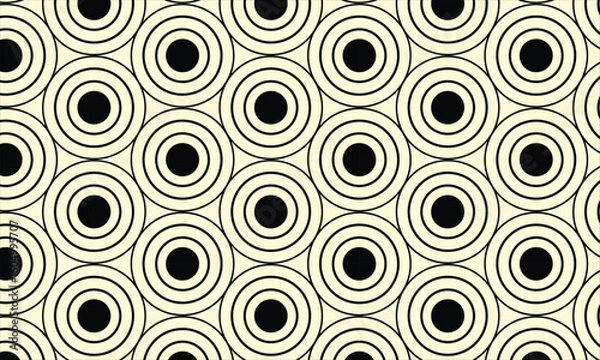 Obraz  abstract black colour geometry circle pattern with beegie colour background.