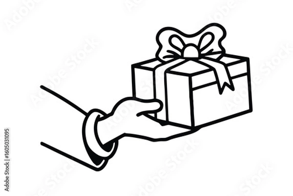 Obraz Hand Delivering Wrapped Gift