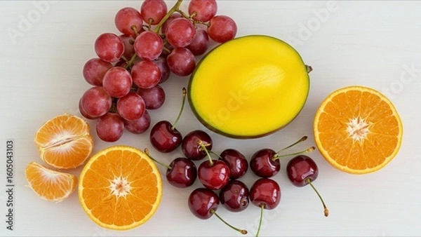 Obraz Fruits on white background