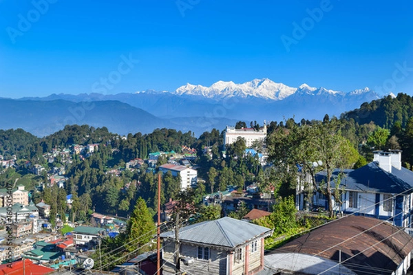 Fototapeta kanchenjunga view from Darjeeling city