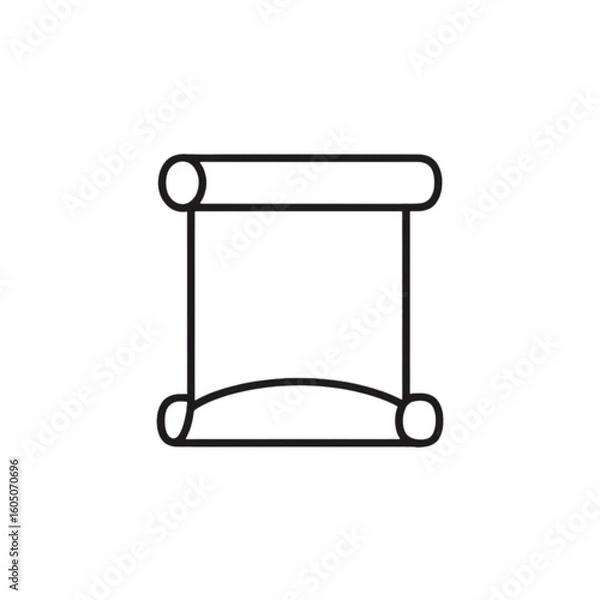 Fototapeta Simple scroll outline graphic design on a transparent background