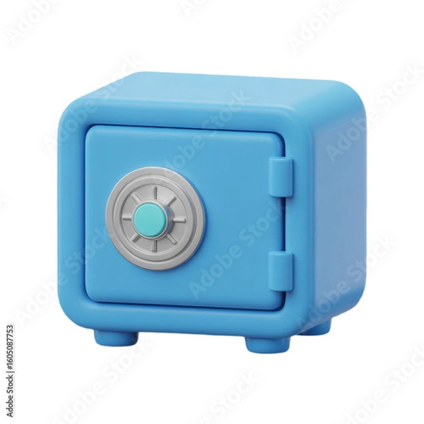 Obraz A small blue safe with a combination lock