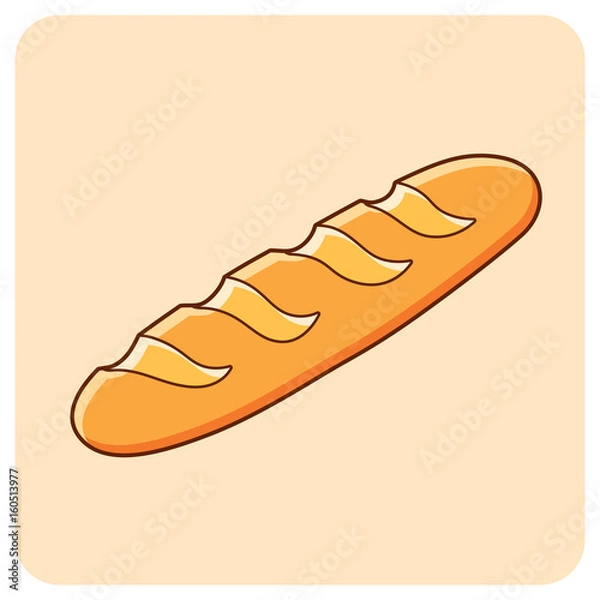Fototapeta Baguette bread icon isolated.