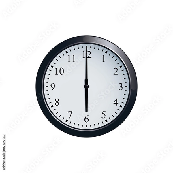 Fototapeta Wall clock set at 6 o'clock