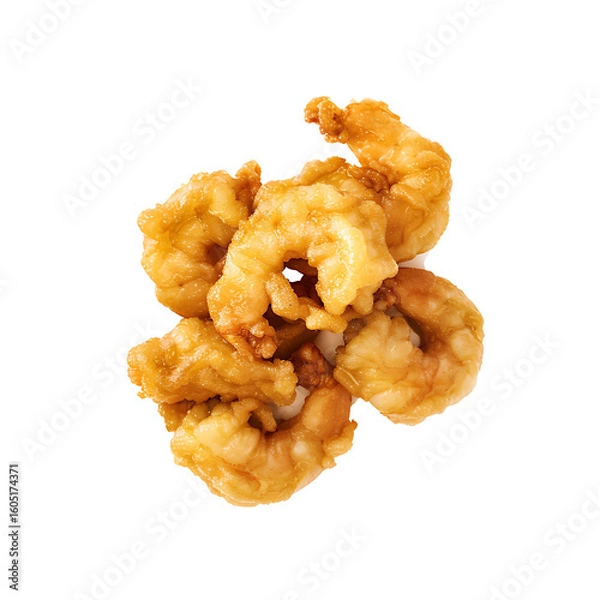 Fototapeta Crispy Fried Shrimp Isolated on White Background