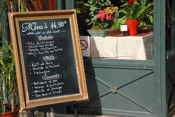 Obraz Schild vor Restaurant