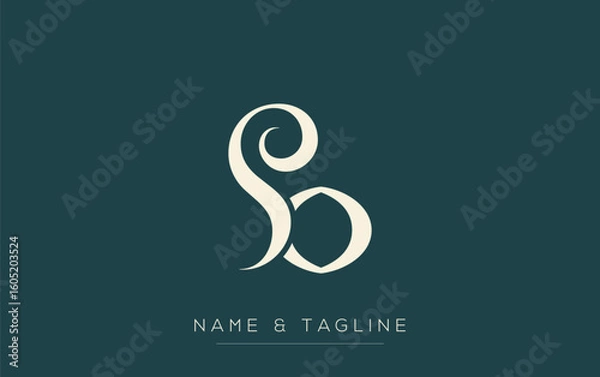 Fototapeta SO Elegant Monogram Logo Design Featuring Stylized Letters. A sophisticated monogram logo representation showcasing artistic typography with a modern design