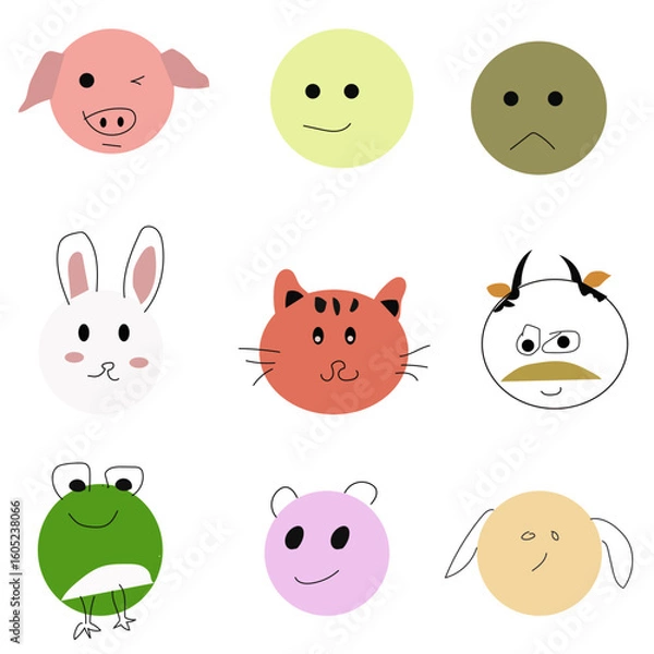 Obraz set of funny animals