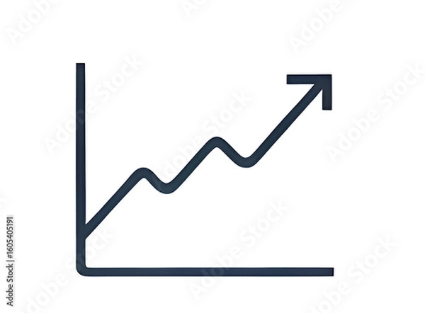 Fototapeta business graph on white background, business graph showing growth