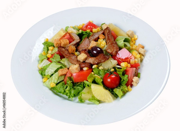 Obraz Shrimp salad with sweet dressing