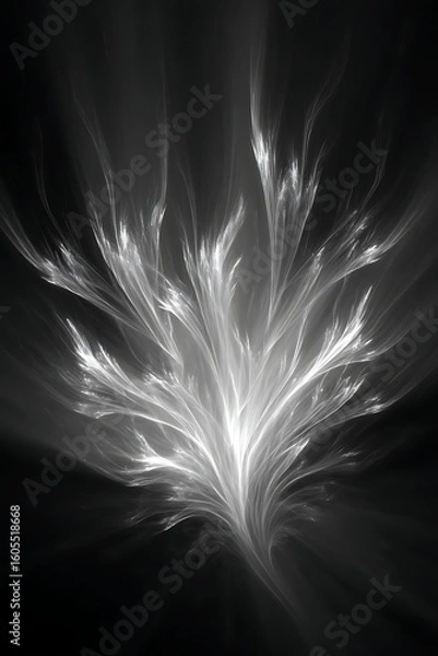 Fototapeta Abstract fractal design with light and dark elements creating a dynamic background
