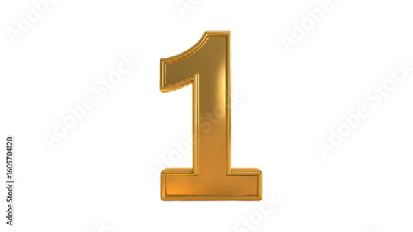 Fototapeta Shiny golden number one symbol signifying success and victory, perfect for awards and achievements