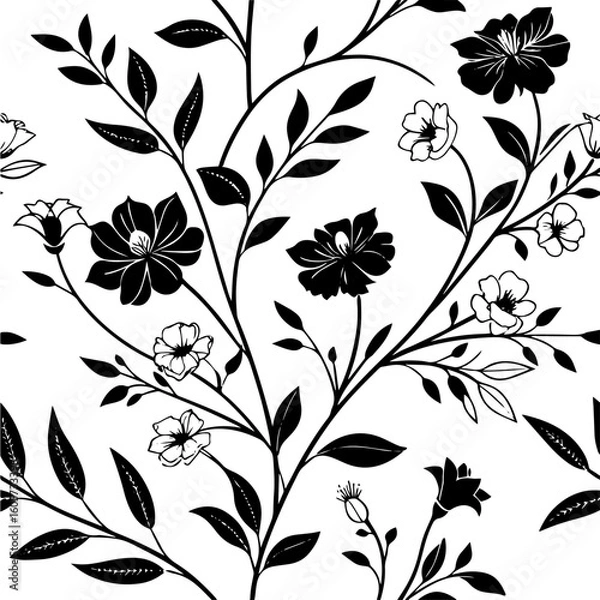 Fototapeta SEAMLESS FLORAL PATERN