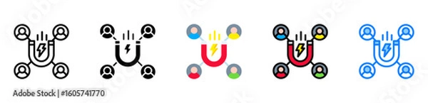 Fototapeta Lead Generation icon multiple style 