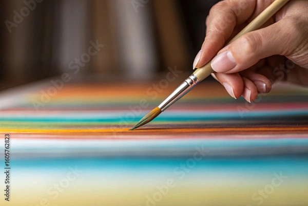 Fototapeta hand with a brush