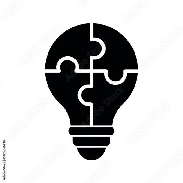 Obraz Innovation Puzzle Bulb Logo Icon Vector Illustration