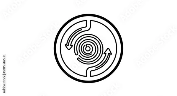 Fototapeta Circular Arrows Symbolizing Movement and Connection in a Unified Design Concept