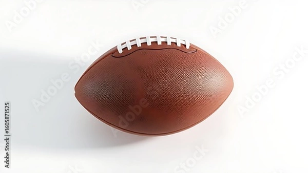 Obraz American Football Isolated on White Background with Crisp Shadows