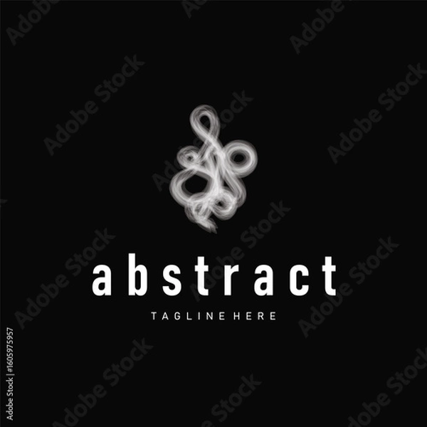 Fototapeta Cool abstract brush design concept, simple and modern minimalist with a cool color combination, design for a cool logo or poster illustration template