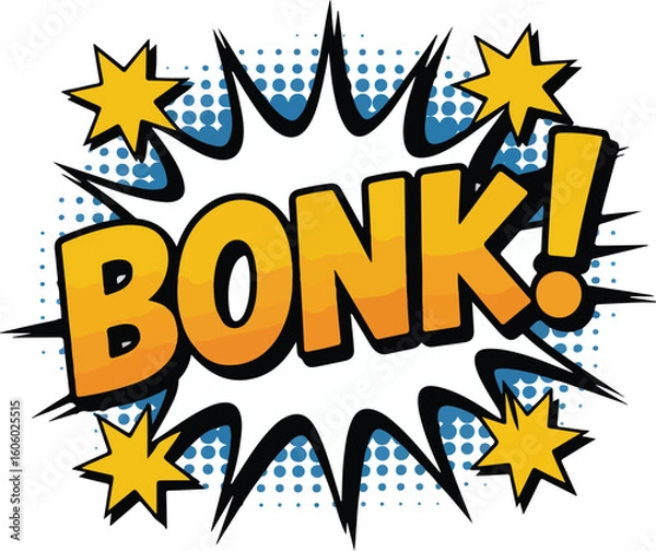 Obraz A bold BONK! comic book style design with explosive elements! Transparent png vector