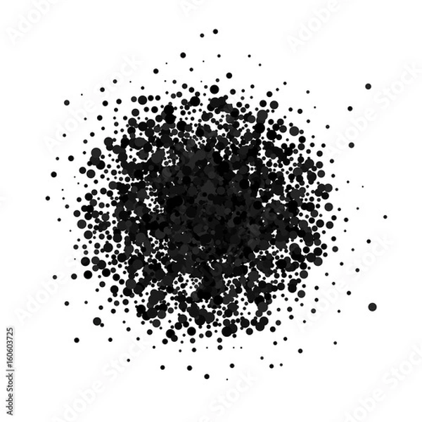 Fototapeta Vector Illustration of Abstract Blot of Dots and Explosion of Circles.