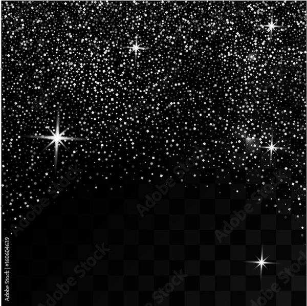 Fototapeta Silver Glitter background. Collection Stardust. Sparks abstract background. Vector illustration