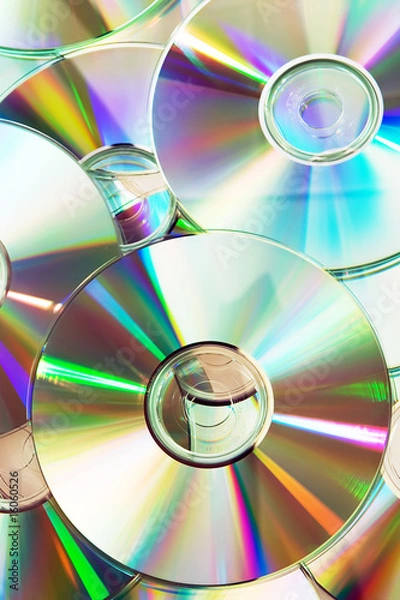 Obraz heap of dvd, cd disks