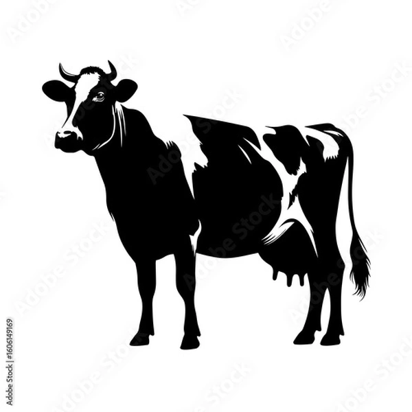 Obraz cow Silhouette Illustration isolated on transparent background 