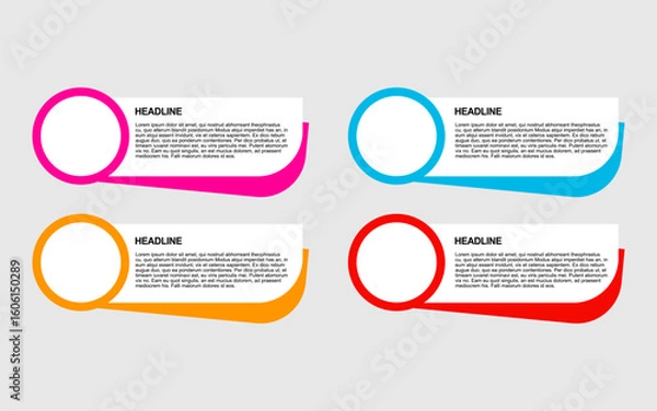 Fototapeta Infographic template design a layout template with circles headlines and body text fields.