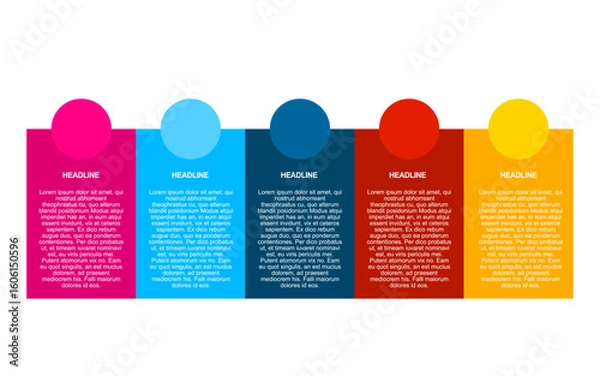 Fototapeta Infographic template with colorful headlines and text blocks for your creative presentations.