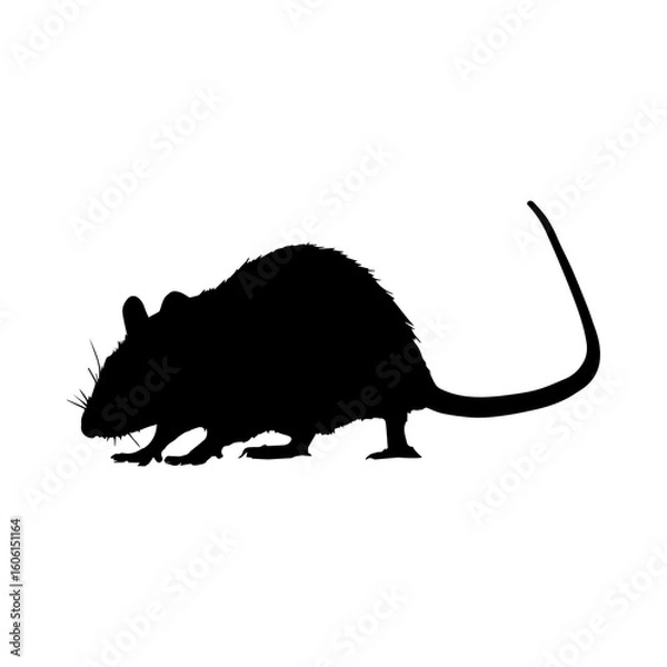 Obraz rat Silhouette Illustration isolated on transparent background 