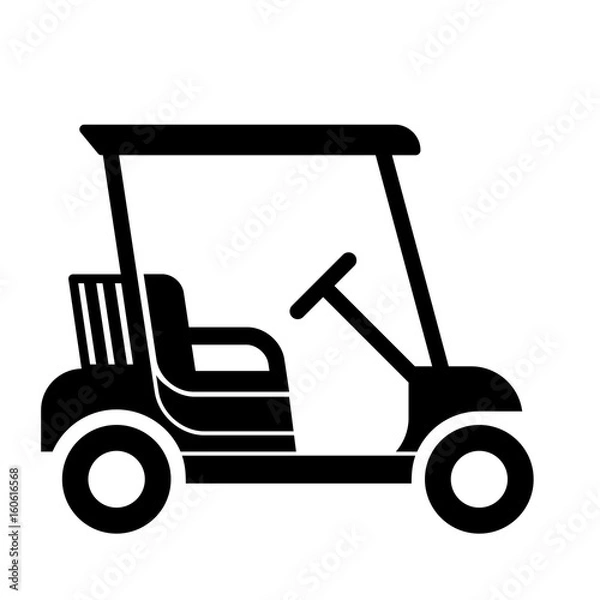 Obraz Nice golf cart icon Flat vector design isolated on white background