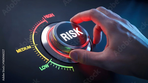 Fototapeta Adjusting risk dial to a high setting for maximum impact