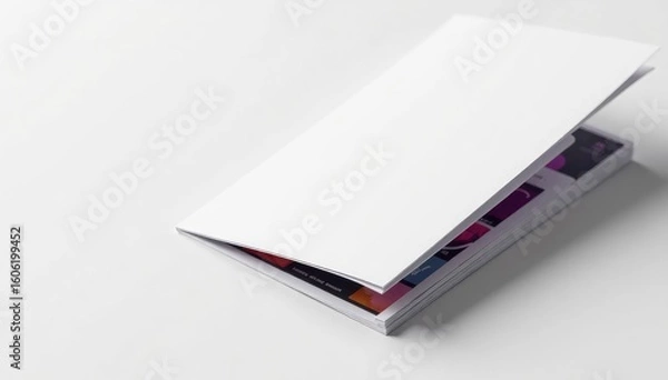 Fototapeta Close-up of a folded flap, stark white setting , isolated, crease, photography