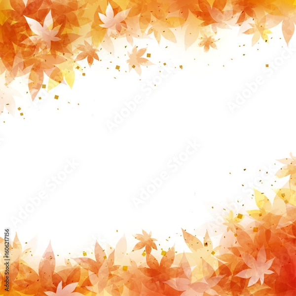 Obraz 秋の紅葉の和風背景イラスト