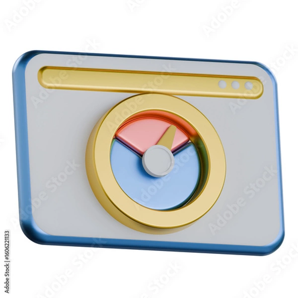Fototapeta IoT dashboard 3D Icon colorful style