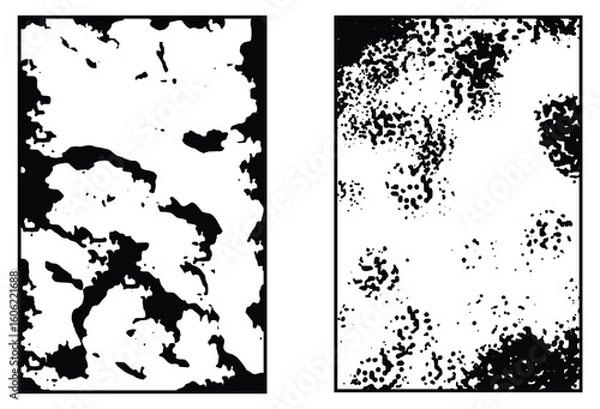 Fototapeta Black and white grunge. Distress overlay texture. Abstract surface dust and rough dirty wall background concept. Worn, torn, weathered effect. Vector illustration, EPS 10.