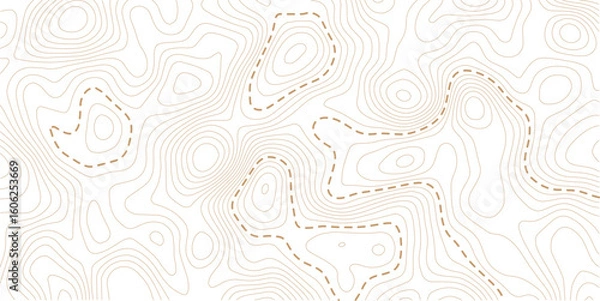 Obraz Topographic map contour background. Topo map with elevation. Contour map vector. Geographic World Topography map grid abstract vector illustration . Pro Vector