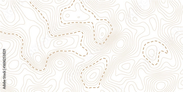 Obraz Topographic map contour background. Topo map with elevation. Contour map vector. Geographic World Topography map grid abstract vector illustration . Pro Vector