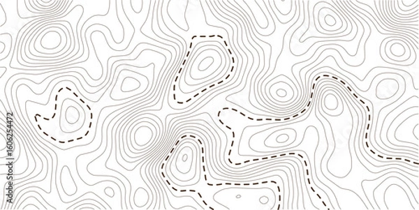 Obraz Topographic map contour background. Topo map with elevation. Contour map vector. Geographic World Topography map grid abstract vector illustration . Pro Vector